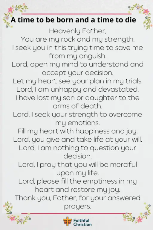 Comforting Prayer for the loss of a child (with Bible verses)