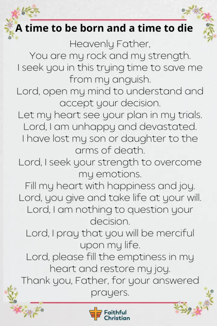 Comforting Prayer for the loss of a child (with Bible verses)