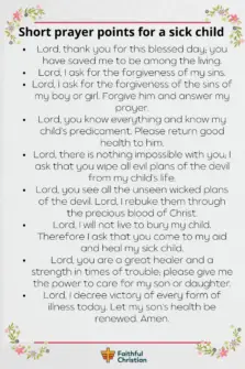 Powerful Healing Prayer for sick Child (with Bible Verses)