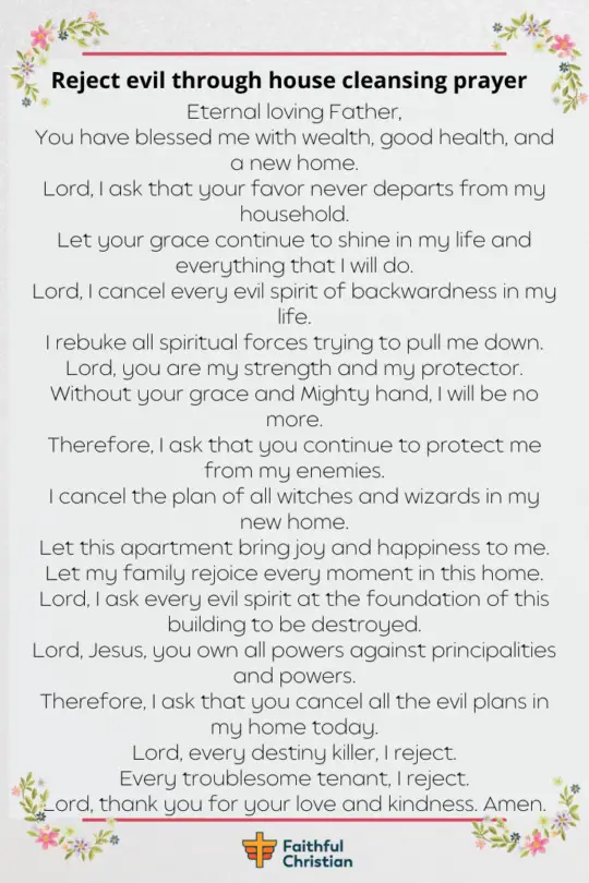 Prayer for a new home to live (house cleansing and dedication) 