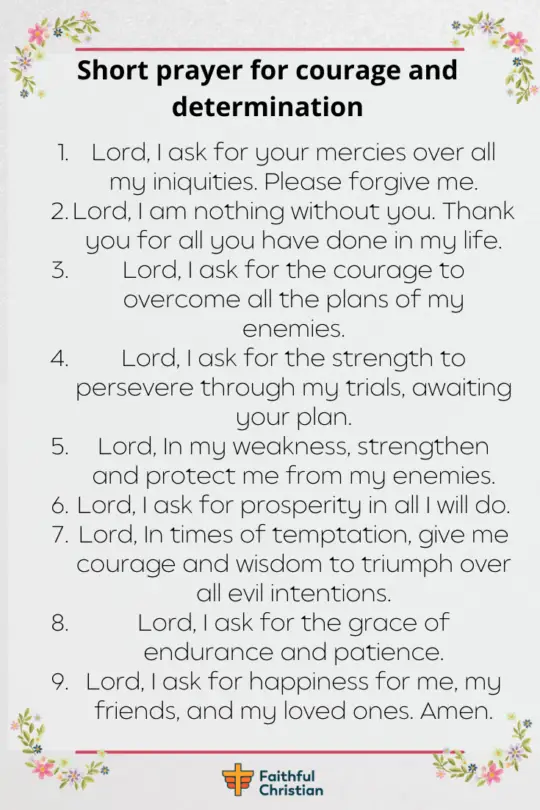 Prayer for courage, strength and Wisdom (with bible verses)