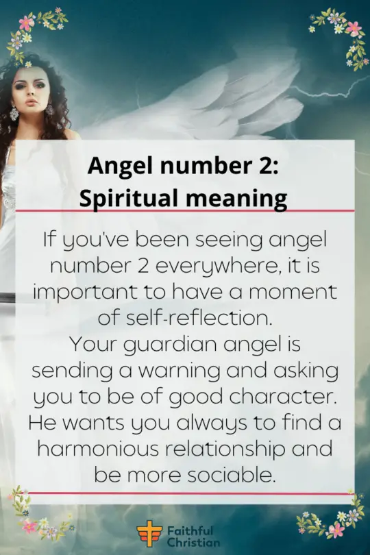 Seeing Angel number 2 Spiritual meaning and symbolism