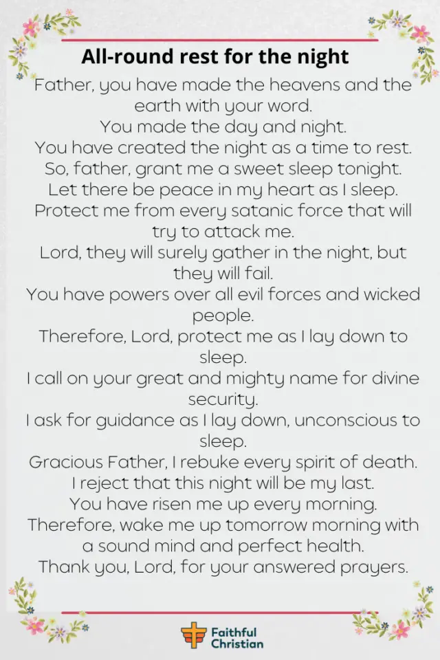 7 Goodnight prayers: Bedtime Prayers With Bible Verses