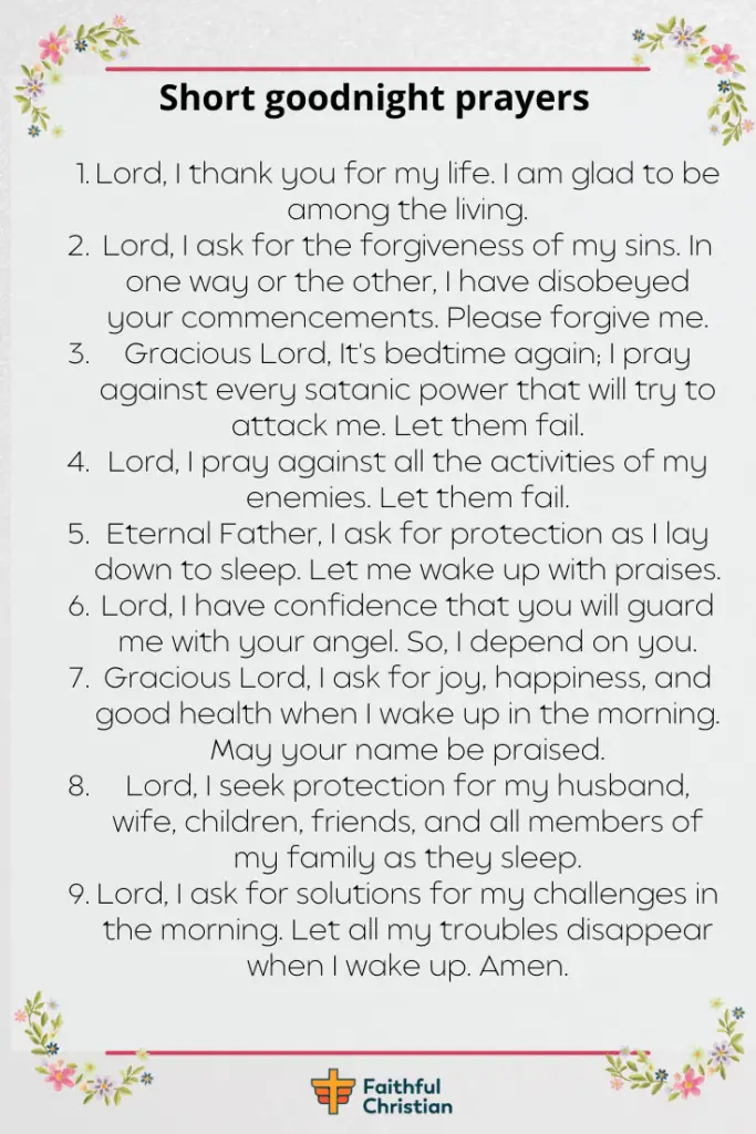 7 Goodnight prayers: Bedtime Prayers With Bible Verses