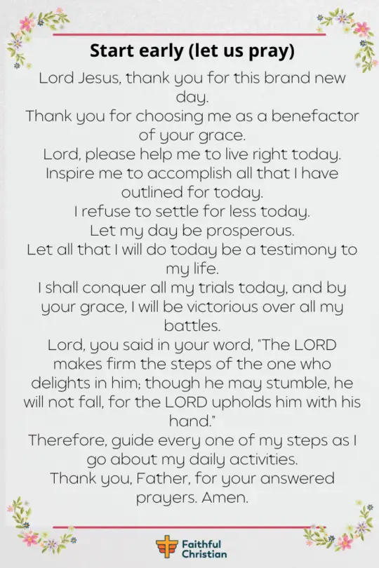 Morning prayers to Start the day (with bible verses)