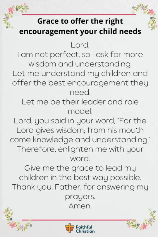 Prayer for Encouragement for Children (Sons and daughters)