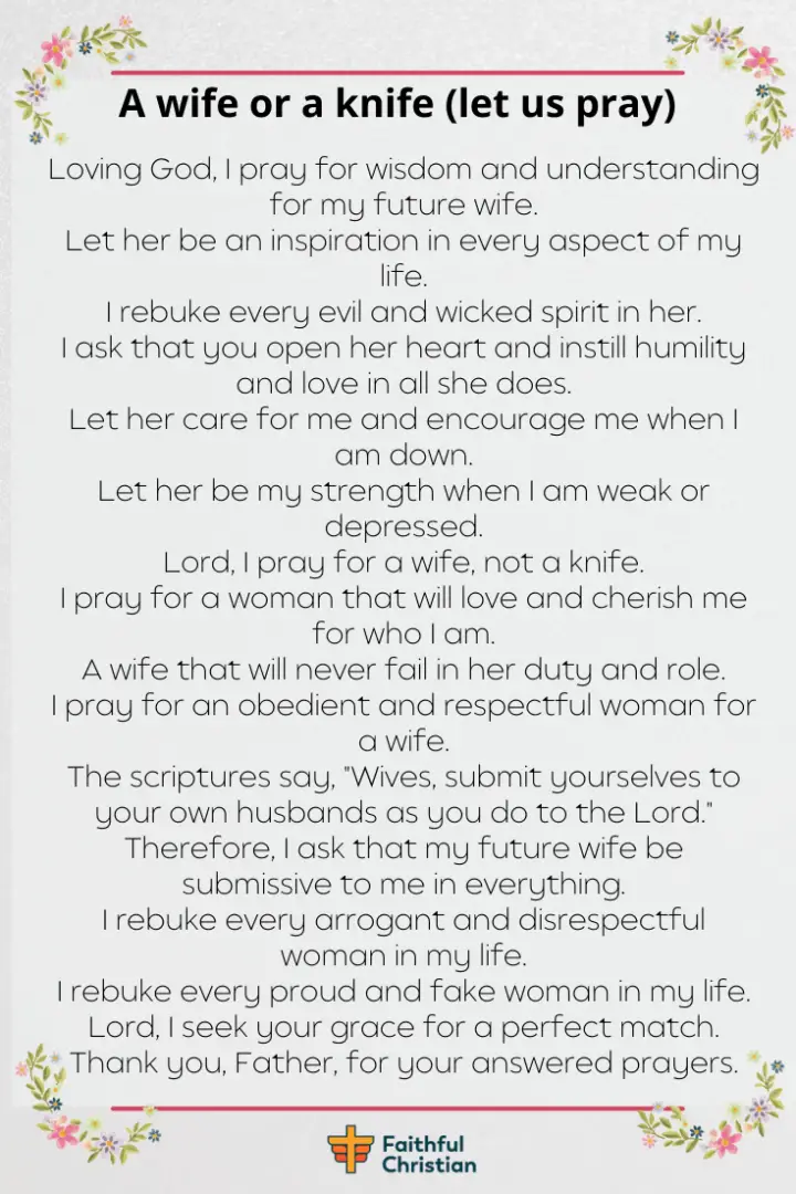 7 Prayers for my future wife (with bible verses)