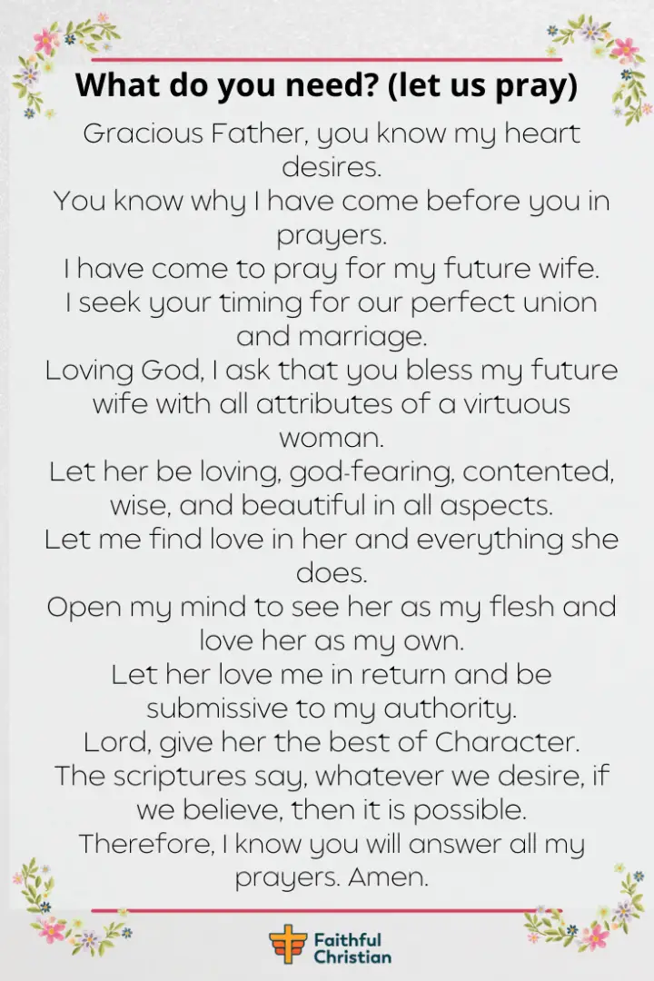 7 Prayers for my future wife (with bible verses)