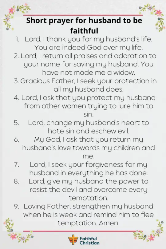 Prayer for your Husband to be faithful and Honest 