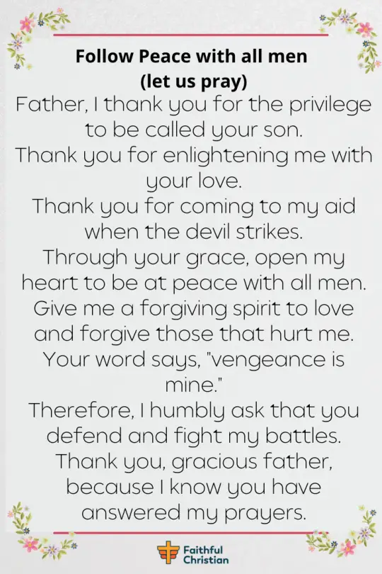 Powerful prayer for peace of mind