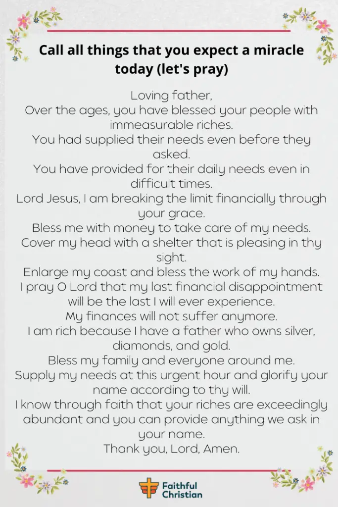 7 Prayers for Financial Miracle and Immediate Breakthrough