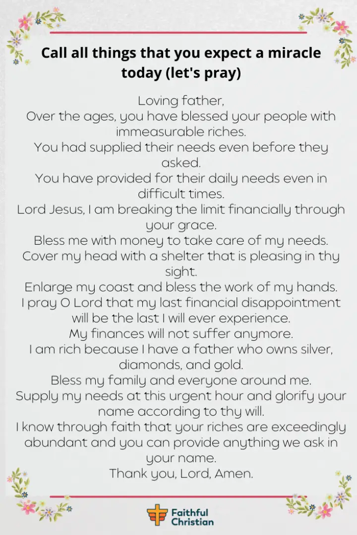 7 Prayers for Financial Miracle and Immediate Breakthrough