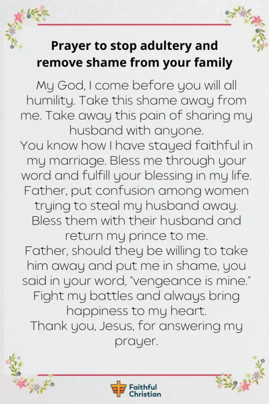 Prayer for an Unfaithful & Cheating Husband (4 Bible verses) 
