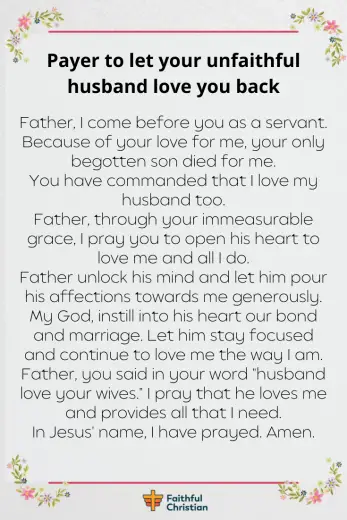 7 Prayers for an Unfaithful & Cheating Husband (4 Bible verses)