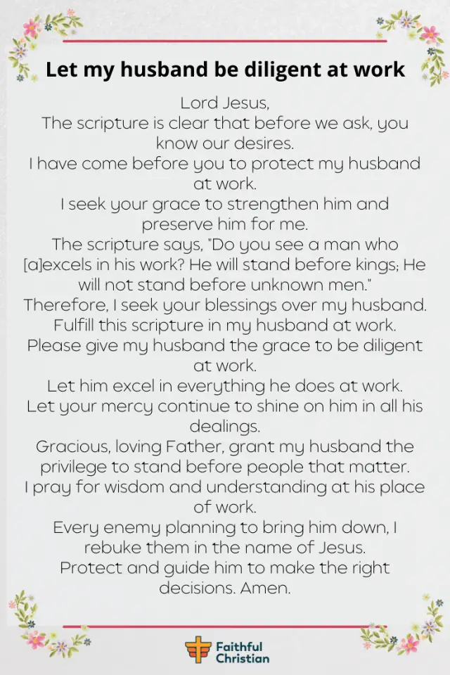 7 Powerful Prayers for my husband at Work, Job and Workplace