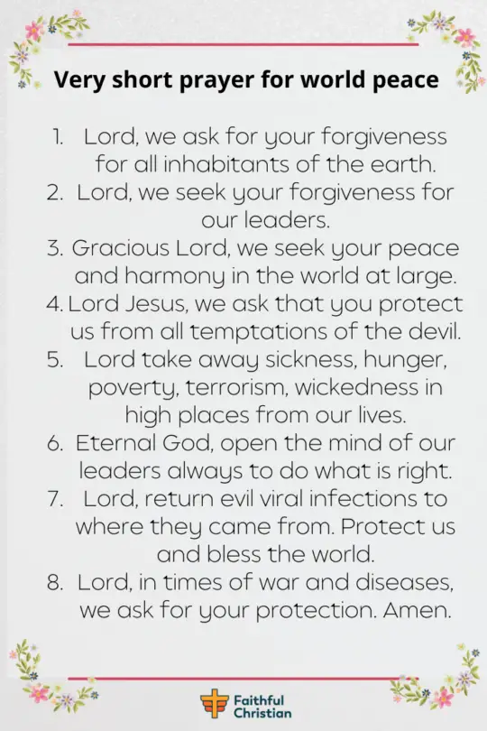 Prayer for peace in the troubled world (Unity & freedom)