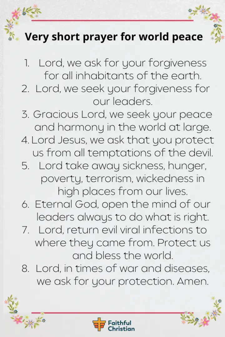 7 Prayers for peace in the troubled world (Unity & freedom)