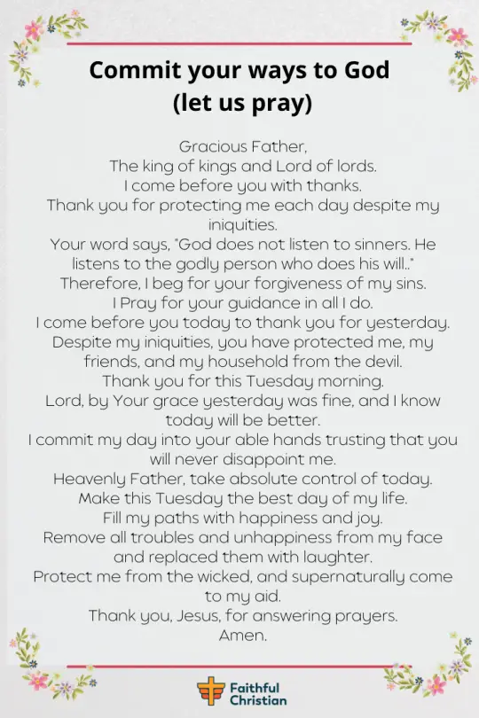 Tuesday Morning Prayer For the Day (With Bible verses)