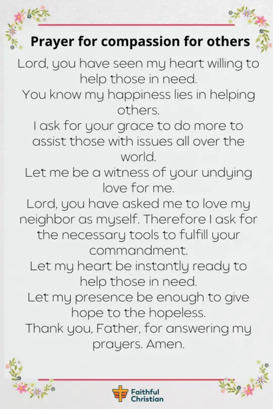 Prayer for compassion for others