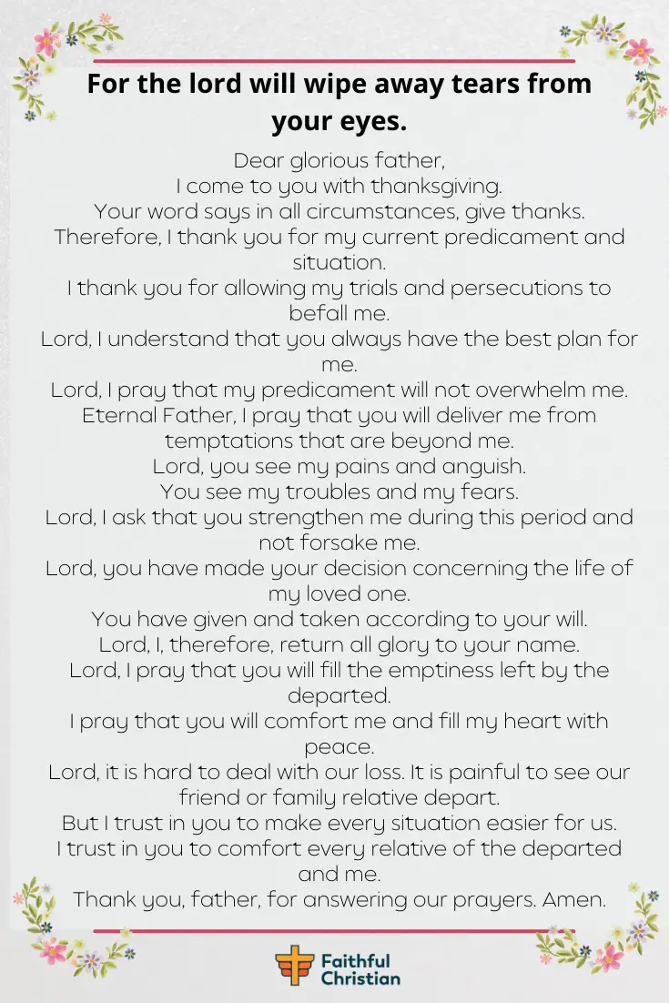 Comforting prayer for the loss of a loved one [grieving prayer]