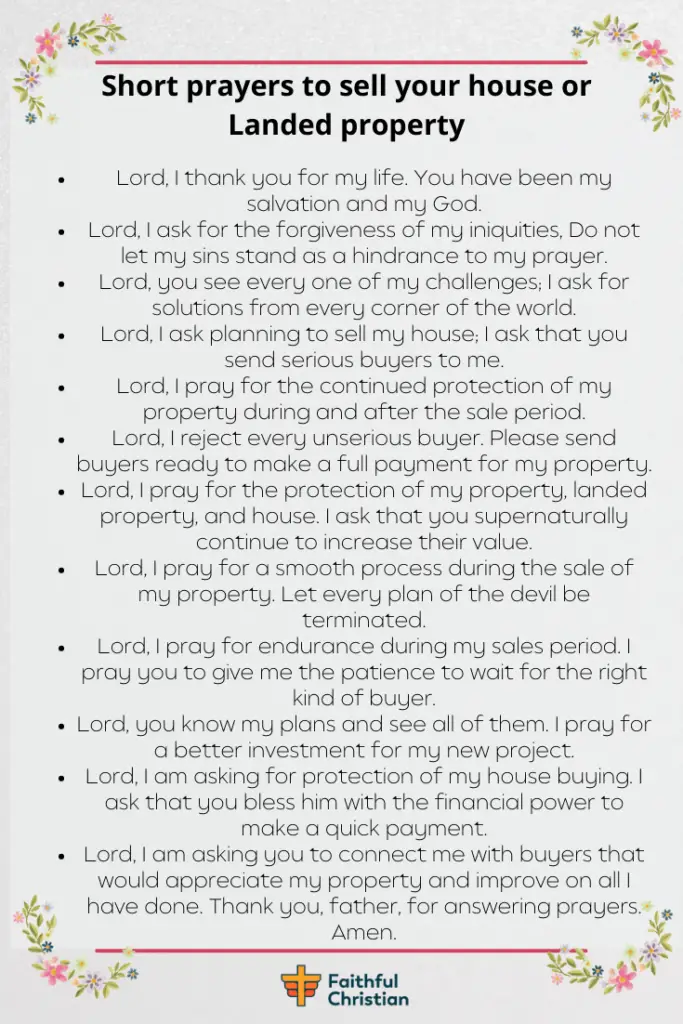 7 Prayers to Sell a House (your Home) with Bible verses