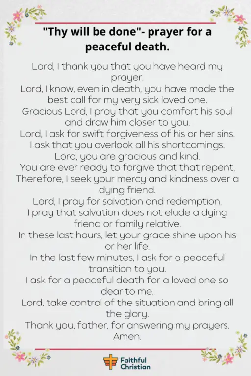 7 Prayers for Someone dying with bible verses [Peaceful death]