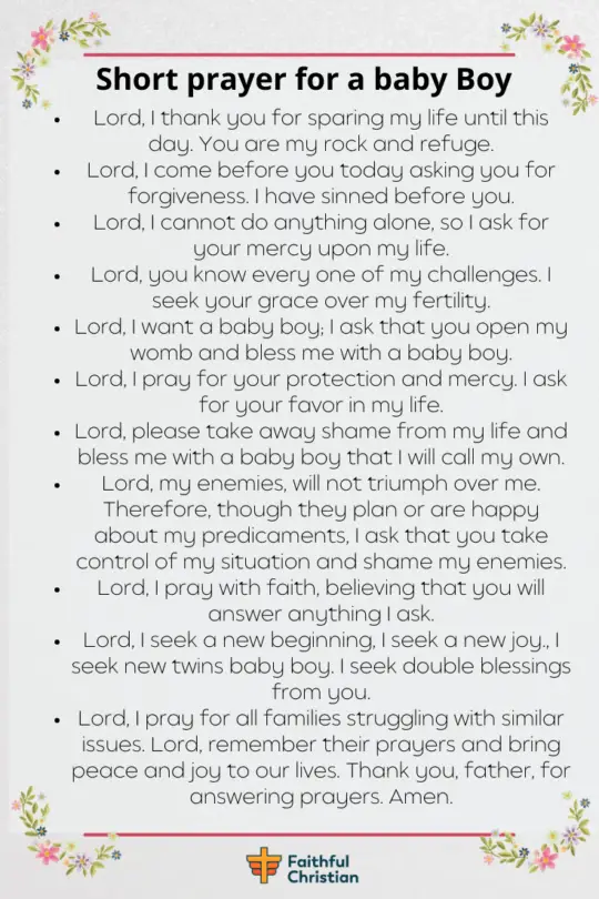 Prayer for a baby Boy [Open womb prayer]