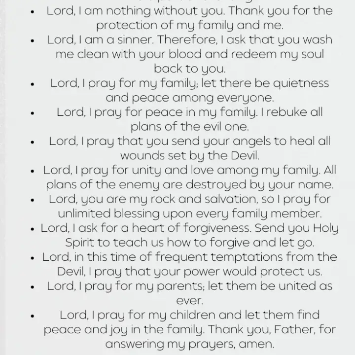 Prayer for peace in the family [with scriptures]